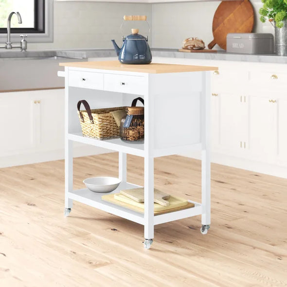 Carle 38.97'' Wide Rolling Kitchen Island Perfect for Organize Plenty Storage Space