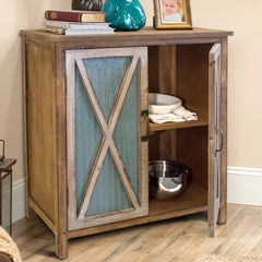 Carley 31.7'' Tall Solid Wood 1 - Door Accent Cabinet Functional Storage
