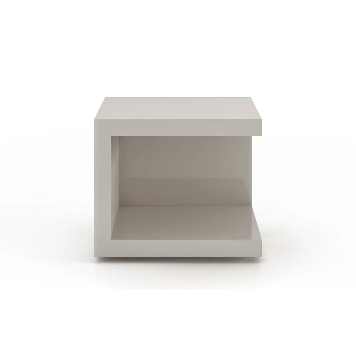 Glossy Chateau Gray Carlina 17'' Tall Nightstand Classy and Modern