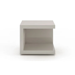 Glossy Chateau Gray Carlina 17'' Tall Nightstand Classy and Modern