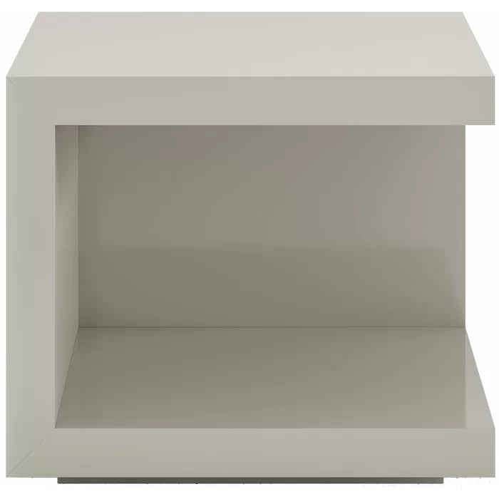 Glossy Chateau Gray Carlina 17'' Tall Nightstand Classy and Modern