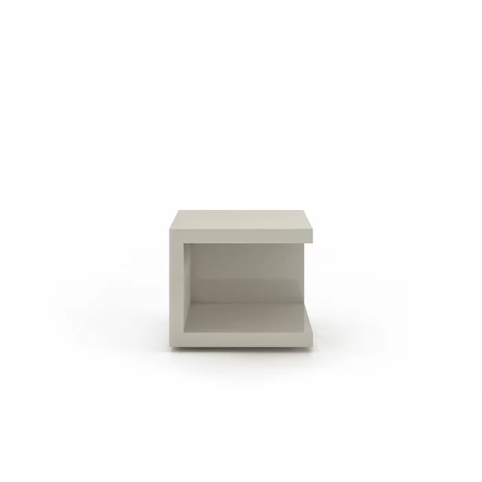 Glossy Chateau Gray Carlina 17'' Tall Nightstand Classy and Modern