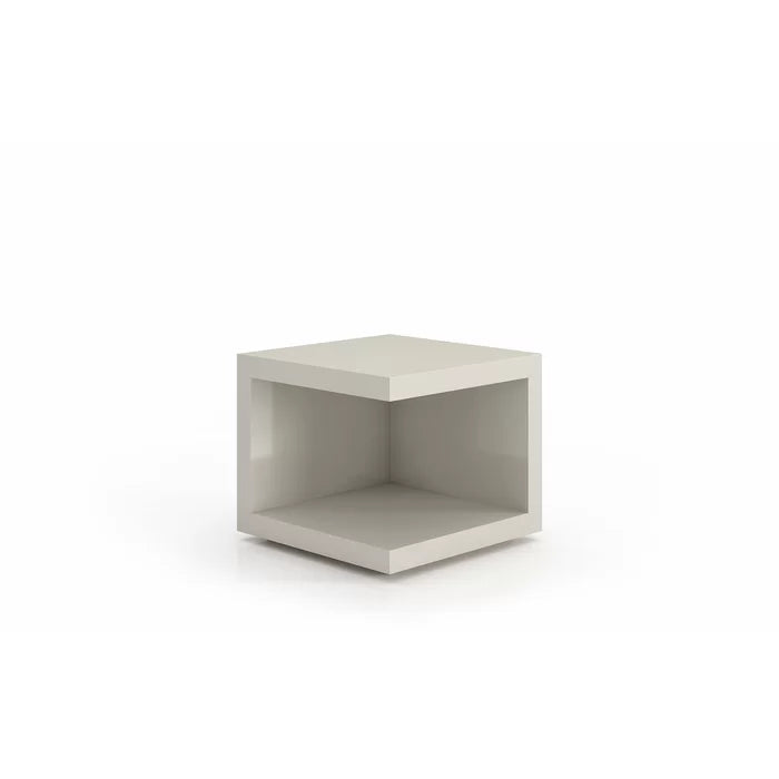 Glossy Chateau Gray Carlina 17'' Tall Nightstand Classy and Modern