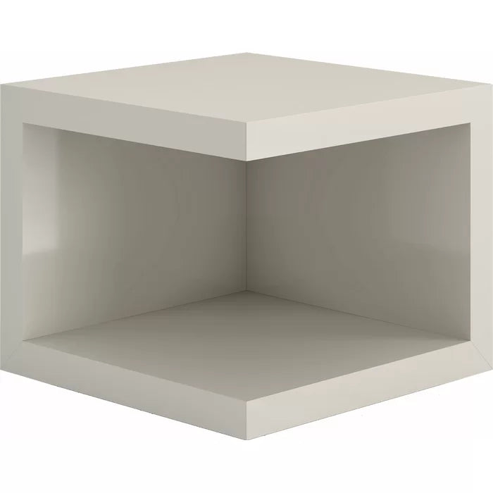 Glossy Chateau Gray Carlina 17'' Tall Nightstand Classy and Modern