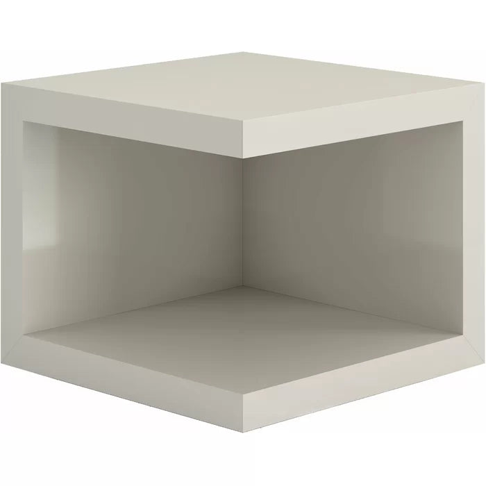 Glossy Chateau Gray Carlina 17'' Tall Nightstand Classy and Modern