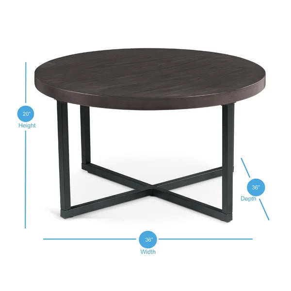 Carloz Cross Legs Solid Wood Coffee Table with Stools