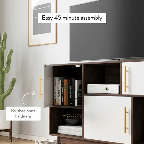 Brown Carlson 30'' Tall Solid Wood 3 Door Accent Cabinet Design