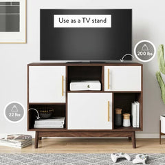 Brown Carlson 30'' Tall Solid Wood 3 Door Accent Cabinet Design