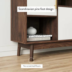 Brown Carlson 30'' Tall Solid Wood 3 Door Accent Cabinet Design