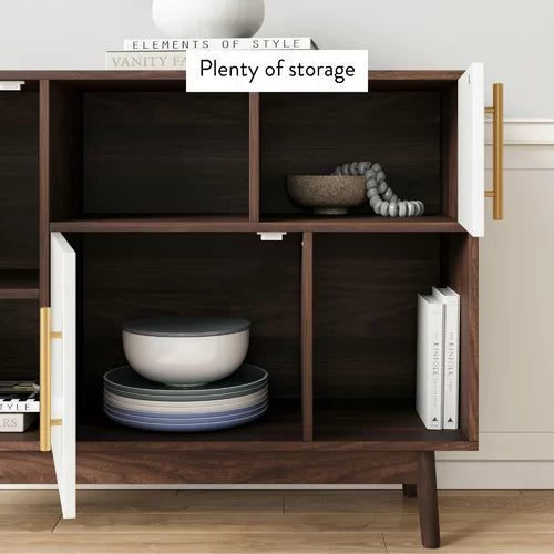 Brown Carlson 30'' Tall Solid Wood 3 Door Accent Cabinet Design