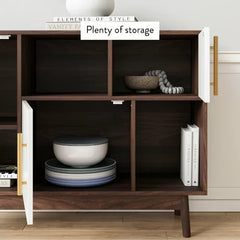 Brown Carlson 30'' Tall Solid Wood 3 Door Accent Cabinet Design