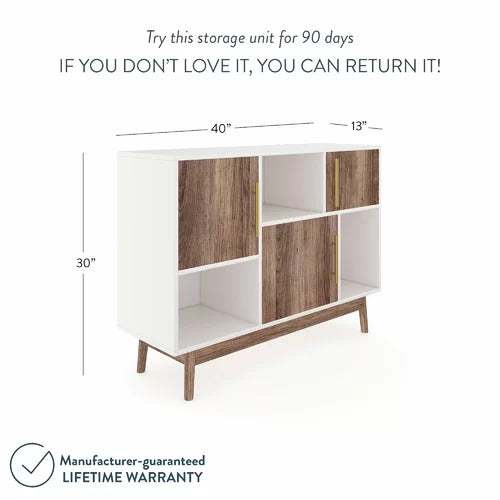 White Carlson 30'' Tall Solid Wood 3 Door Accent Cabinet Design