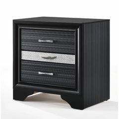 Carman 26'' Tall 3 - Drawer Nightstand in Black Silver Gray Contemporary Style