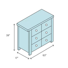 Carman 9 Drawer 63'' W Double Dresser Sophisticated Traditional Look