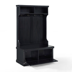 Distressed Black 40'' Wide Pine Solid Wood Hall Tree with Bench and Shoe Storage Organizer, Hall Trees Are A Versatile Touch for your Entryway