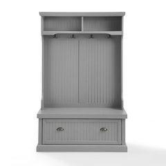 Gray 40'' Wide Pine Solid Wood Hall Tree with Bench and Shoe Storage Organizer, Hall Trees Are A Versatile Touch for your Entryway