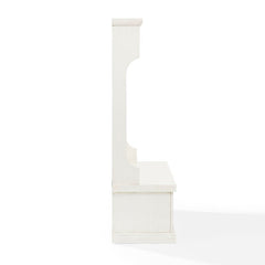 Distressed White 40'' Wide Pine Solid Wood Hall Tree with Bench and Shoe Storage Organizer, Hall Trees Are A Versatile Touch