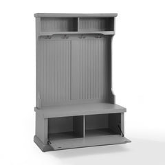 Gray 40'' Wide Pine Solid Wood Hall Tree with Bench and Shoe Storage Organizer, Hall Trees Are A Versatile Touch for your Entryway