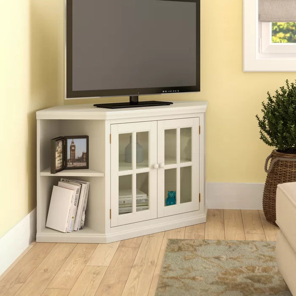 Carnesville Corner TV Stand for TVs up to 50" Cable Management Perfect for Corner Space