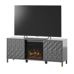 TV Stand for TVs up to 60" with Fireplace Included Adjustable Shelving Makes it Easy to Stow Away Movies, Music, Nooks