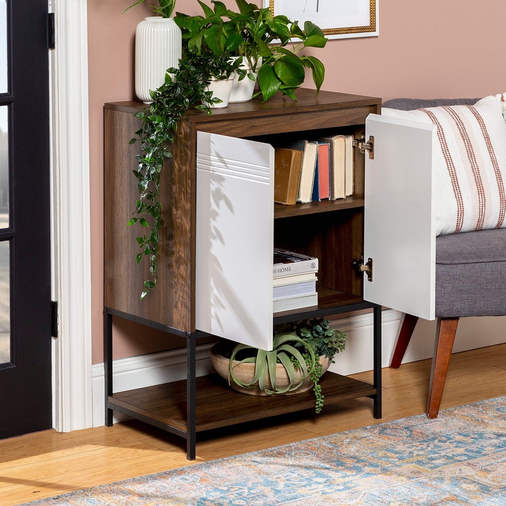 24" 2-Door Accent Cabinet Dark Walnut White Two-Door Accent Cabinet Into your Living Room or Dining Room
