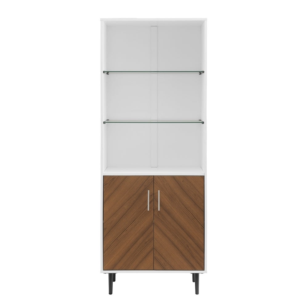 Modern Storage Cabinet - White / Acorn Bookmatch Lend A Little Show Stopping Element to your Home Organization