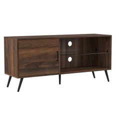 52-inch Mid-Century TV Console - Dark Walnut Adjustable Shelving Provides Customized Storage for Media Consoles Perfect for Organize