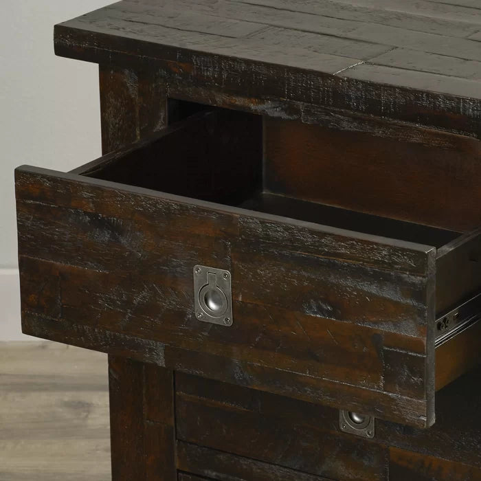 Caruso 28'' Tall 3 - Drawer Solid Wood Nightstand in Dark Brown