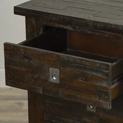 Caruso 28'' Tall 3 - Drawer Solid Wood Nightstand in Dark Brown