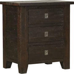 Caruso 28'' Tall 3 - Drawer Solid Wood Nightstand in Dark Brown