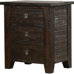 Caruso 28'' Tall 3 - Drawer Solid Wood Nightstand in Dark Brown