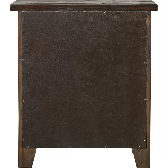 Caruso 28'' Tall 3 - Drawer Solid Wood Nightstand in Dark Brown
