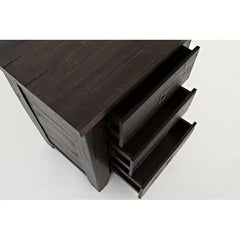 Caruso 28'' Tall 3 - Drawer Solid Wood Nightstand in Dark Brown