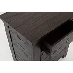 Caruso 28'' Tall 3 - Drawer Solid Wood Nightstand in Dark Brown