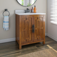 1 - Single Bathroom Vanity Set Glam Style in Your Bathroom Or Guest Bath With A Backsplash That Protects Your Walls, And An Oval Under-Mount Sink