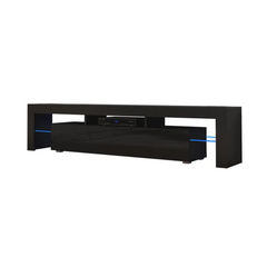 Black/Black Casey-May TV Stand for TVs up to 88" with 16-Color LED Lights