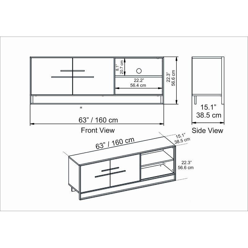 Caspian TV Stand for TVs up to 70" White Engineered Wood Frame