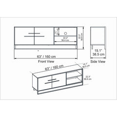 Caspian TV Stand for TVs up to 70" White Engineered Wood Frame