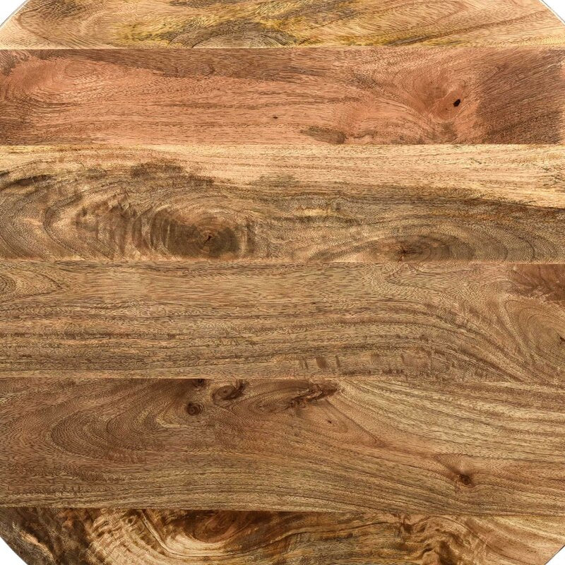 Cassius Solid Wood Drum Coffee Table Minimal Silhouette with a Rustic Design