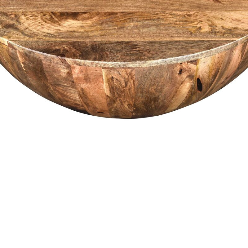 Cassius Solid Wood Drum Coffee Table Minimal Silhouette with a Rustic Design