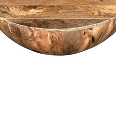 Cassius Solid Wood Drum Coffee Table Minimal Silhouette with a Rustic Design