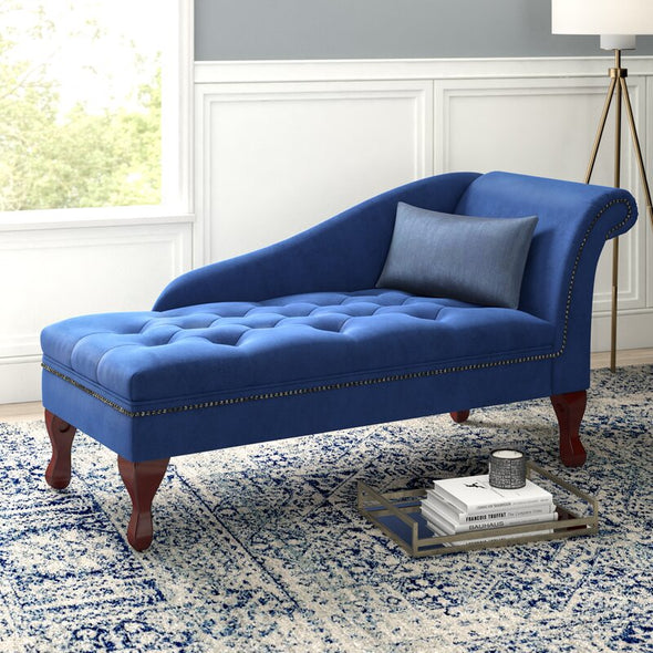 Tufted Right Arm Chaise Lounge with Storage Perfect For Bedroom Living Room
