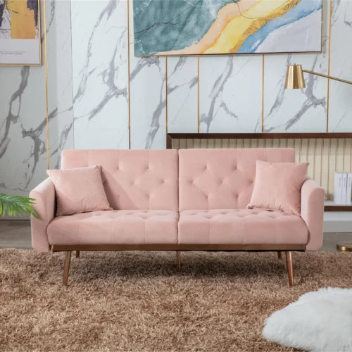 Cavuoto 63.5'' Velvet Square Arm Sofa Bed European Style with a Sleek Design