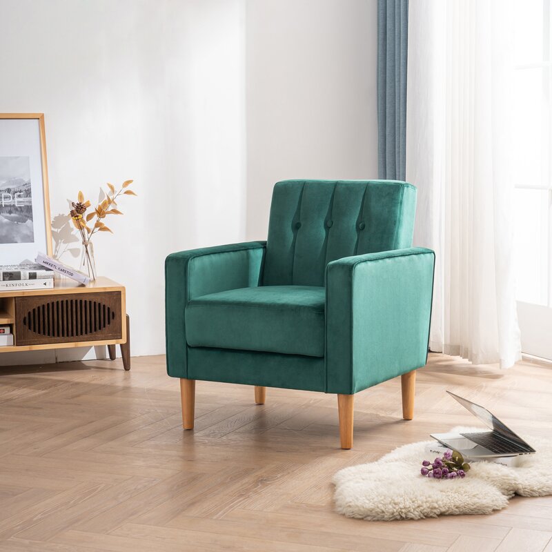 33'' Wide Tufted Velvet Armchair Utmost Quality Indulge Yourself in This Stylish Chair