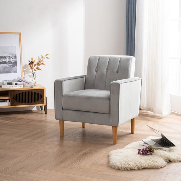 33'' Wide Tufted Velvet Armchair Easy to Assembly Modern Sophistication