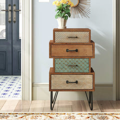 33.5'' Tall 4 - Drawer Accent Chest Used As A Side Table, Night Stand, or Additional sStorage for Office, Hallway