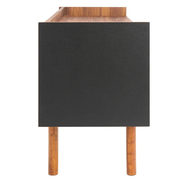 Walnut/Black Cayla TV Stand for TVs up to 60" Adjustable Shelves Provide Ample Storage