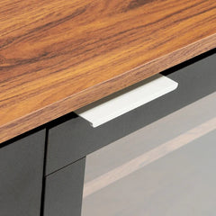 Walnut/Black Cayla TV Stand for TVs up to 60" Adjustable Shelves Provide Ample Storage