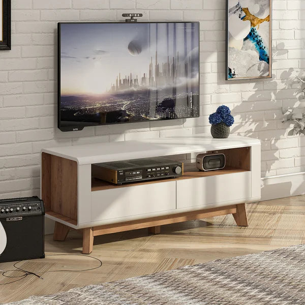 Caytlin Solid Wood TV Stand for TVs up to 50" 5 with Firm Legs with Anti-Slip Foot Pads