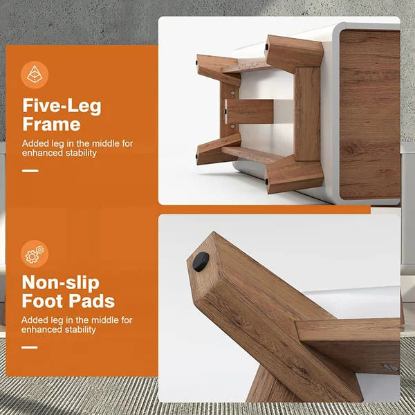 Caytlin Solid Wood TV Stand for TVs up to 50" 5 with Firm Legs with Anti-Slip Foot Pads